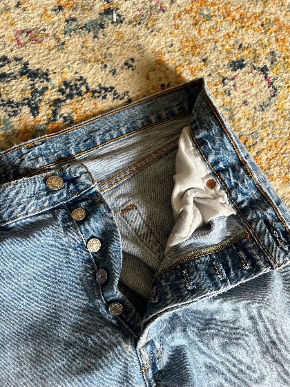 Levi’s 501’s, cuffed hem
